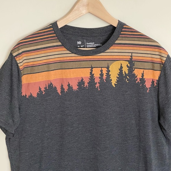 NEW Tentree Retro Juniper Sunset Graphic Charcoal T Shirt Men’s size XL - Picture 3 of 7